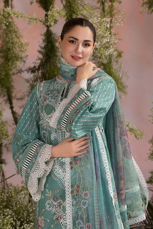 Swagiwear Sobia Nazir - Summer 3PC Lawn ChickenKari Embroidered Suit - 