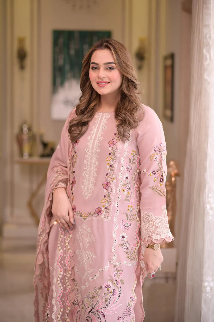 Swagiwear ANEELA’S - Unstitched Luxury Lawn Heavy Embroidered 3PC Suit - 