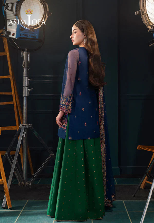 Swagiwear AsimJofa - Unstitched 3 piece Sequin embroidered Lawn suit - 