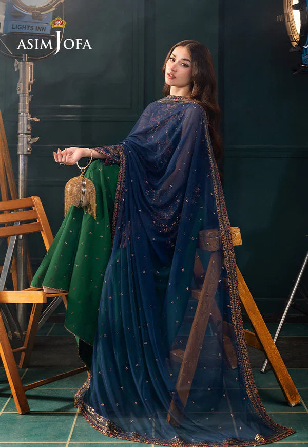 Swagiwear AsimJofa - Unstitched 3 piece Sequin embroidered Lawn suit - 