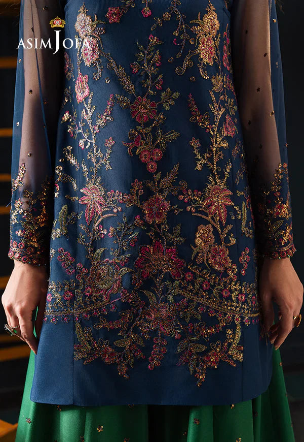 Swagiwear AsimJofa - Unstitched 3 piece Sequin embroidered Lawn suit - 