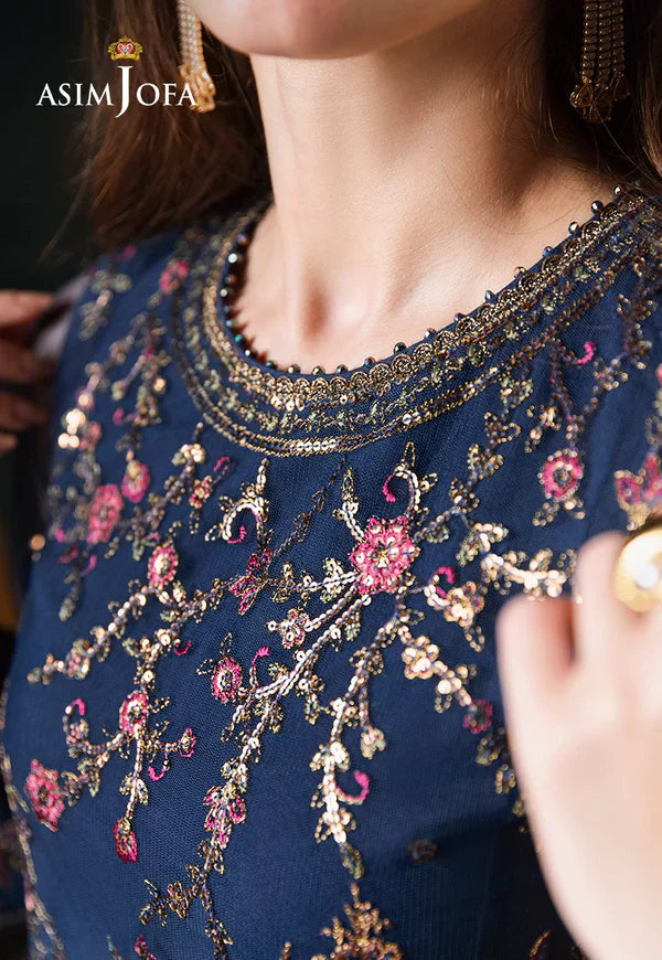 Swagiwear AsimJofa - Unstitched 3 piece Sequin embroidered Lawn suit - 