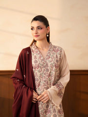 Lazuli - Winter 3PC Dhanak Embroidered Suit - Sw1559