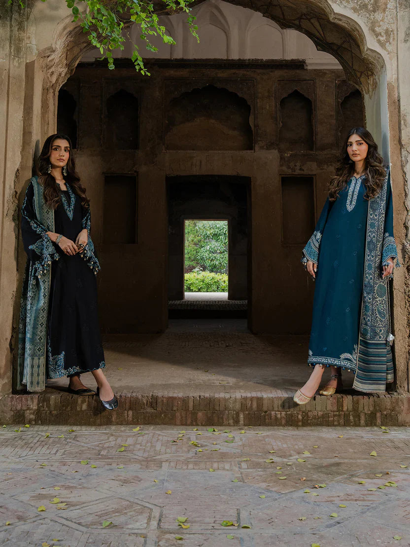 Swagiwear IZEL LUXURY UNSTITCHED WINTER DHANAK EMBROIDERED 3PC - 