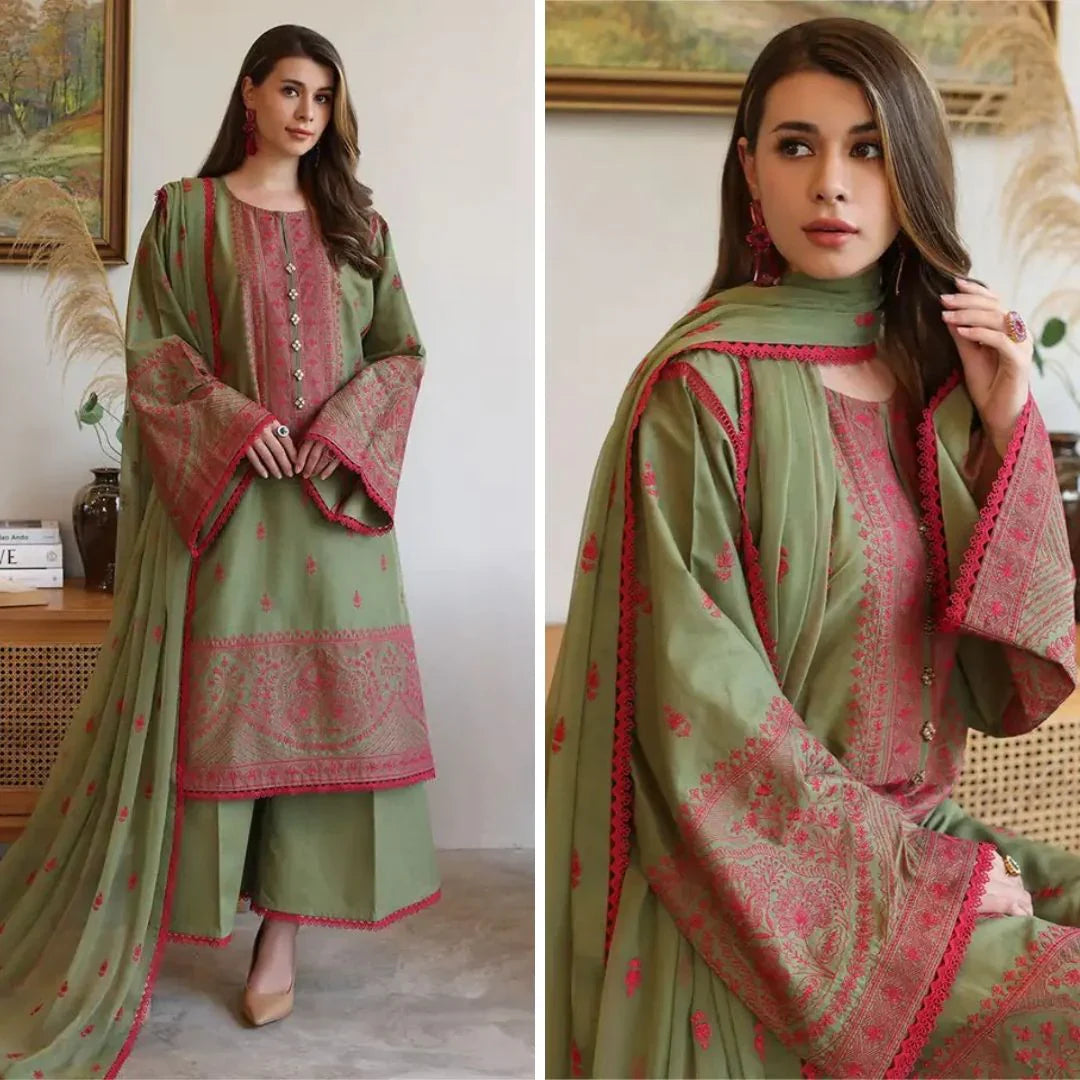 Swagiwear Bareeze 3 Piece Embroidered Lawn Suit. 