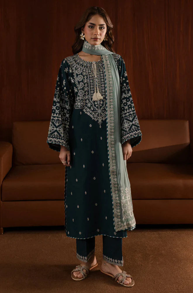 Swagiwear Azure - 3PC Lawn Embroidered Suit - 