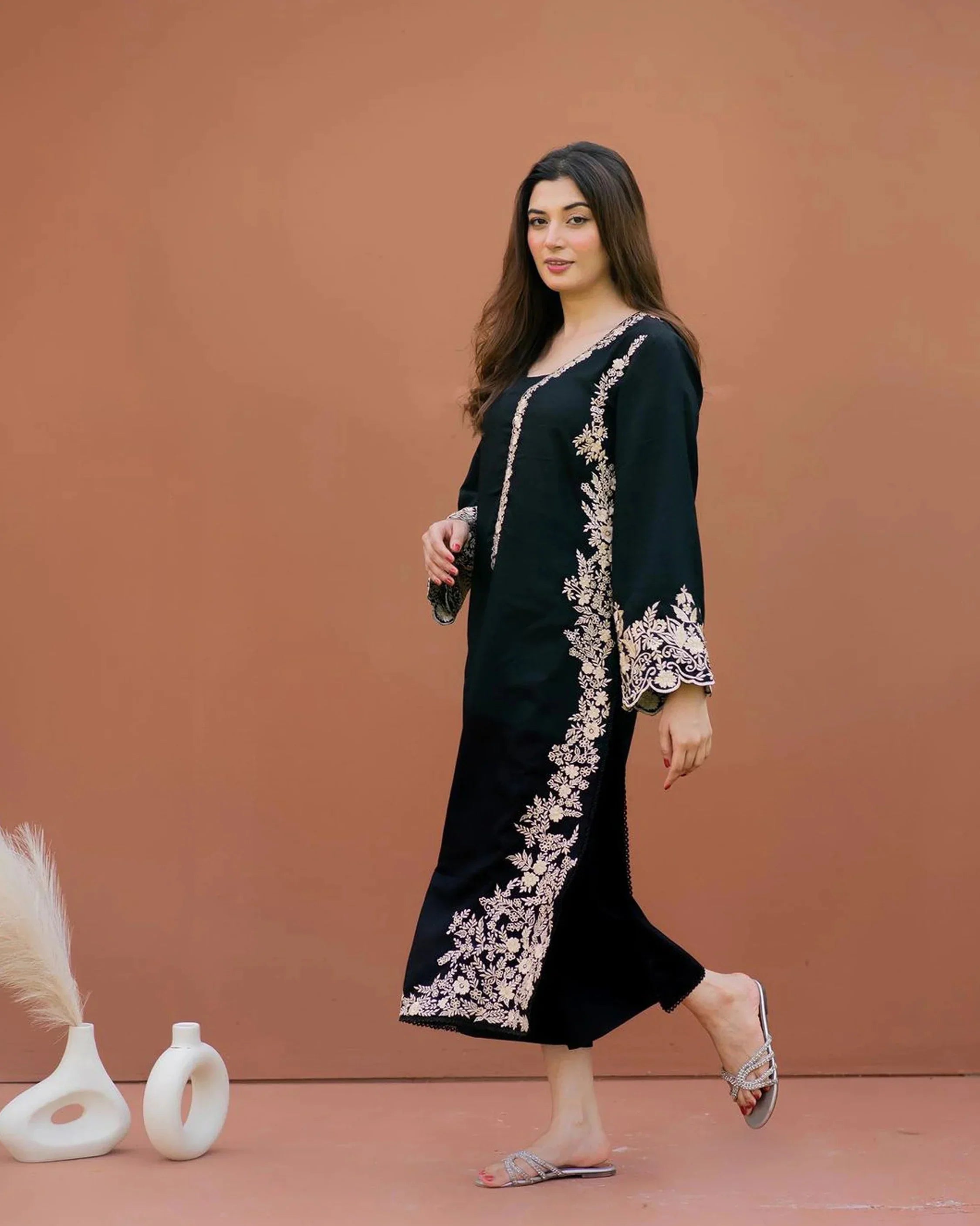 Swagiwear Lajwanti 2Pc Embroidered Lawn Suite With Fully Embroidered trouser & Patches 