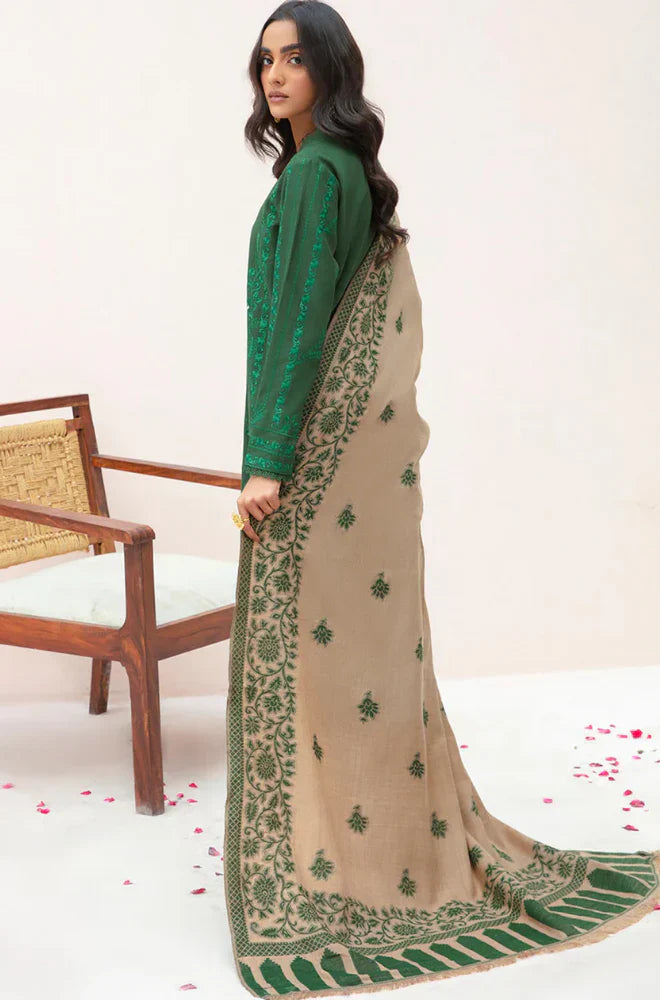 Swagiwear Sapphire - Winter 3PC Dhanak Embroidered Suit - 