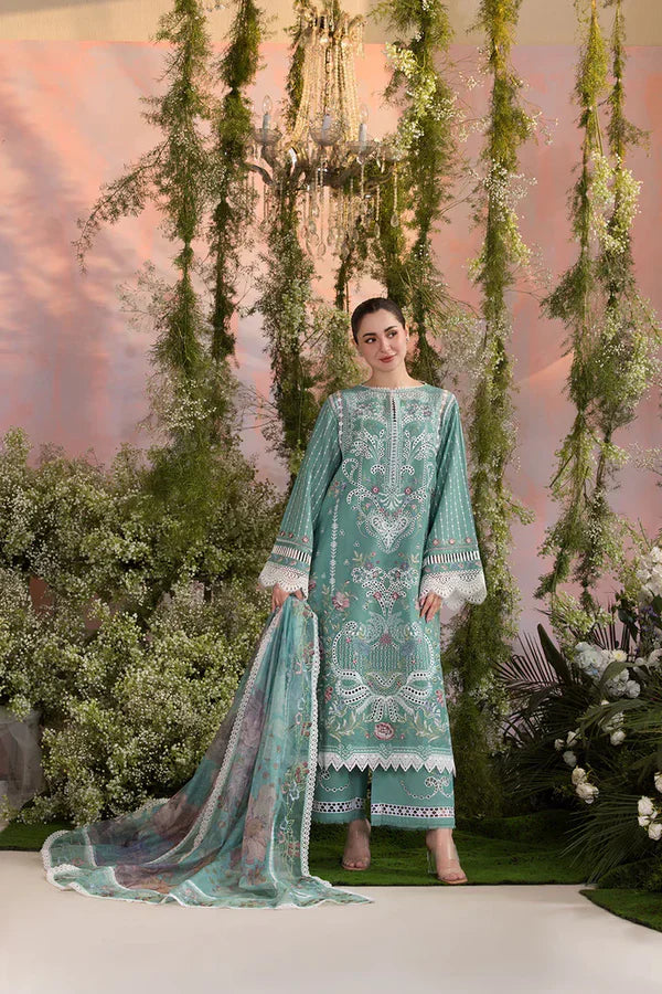 Swagiwear Sobia Nazir - Summer 3PC Lawn ChickenKari Embroidered Suit - 