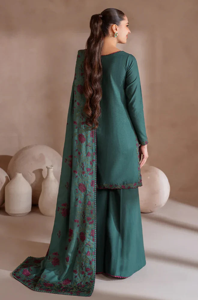 Swagiwear IZNIK - Winter 3PC Dhanak Embroidered Suit - 