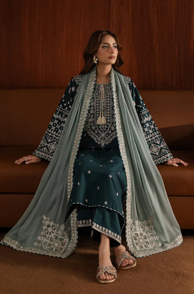 Swagiwear Azure - 3PC Lawn Embroidered Suit - 