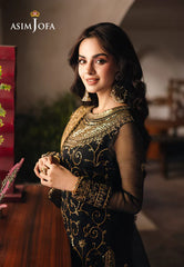Swagiwear Asim Jofa, unstitched 3 piece Lawn sequence embroidered suit - 