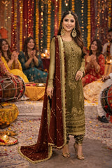 Asim Jofa, Unstiched 3 piece chiffon suit - zab1544