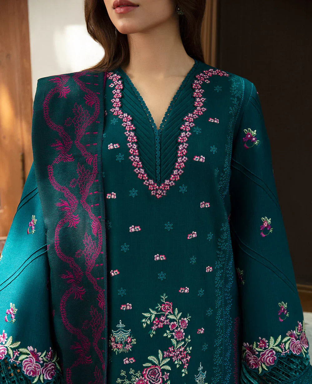 Swagiwear Sobia Nazir - Winter 3PC Dhanak Embroidered Suit - 