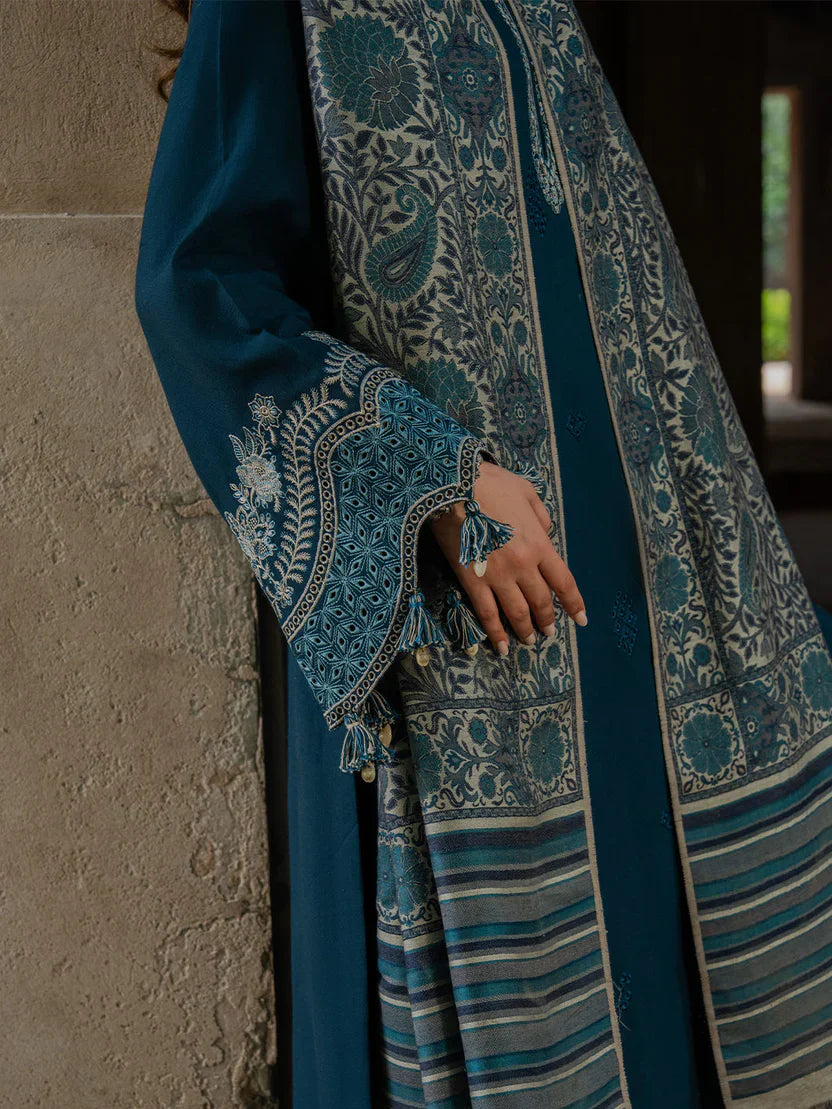 Swagiwear IZEL LUXURY UNSTITCHED WINTER DHANAK EMBROIDERED 3PC - 