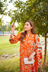 Swagiwear Sapphire - Winter 3PC Karandi Digital Print Dress - 