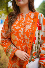 Swagiwear Sapphire - Winter 3PC Karandi Digital Print Dress - 