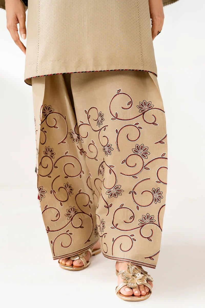 Swagiwear Jazmin - Winter 3PC Dhanak Embroidered Suit - 