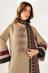 Swagiwear Jazmin - Winter 3PC Dhanak Embroidered Suit - 
