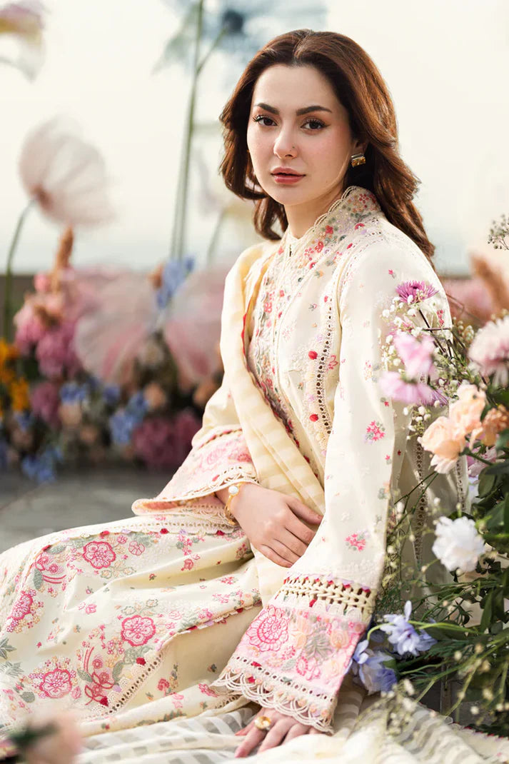 Swagiwear Qalamkaar 3PC Unstitched Lawn Embroidered ChickenKari - 