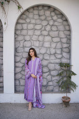 Saira Rizwan - 3PC Dhanak Chikankari Embroidered Shirt Pashmina Printed Dupatta - Sw1565