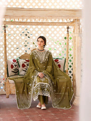 Swagiwear Jade - Winter 3PC Dhanak Embroidered Suit - 