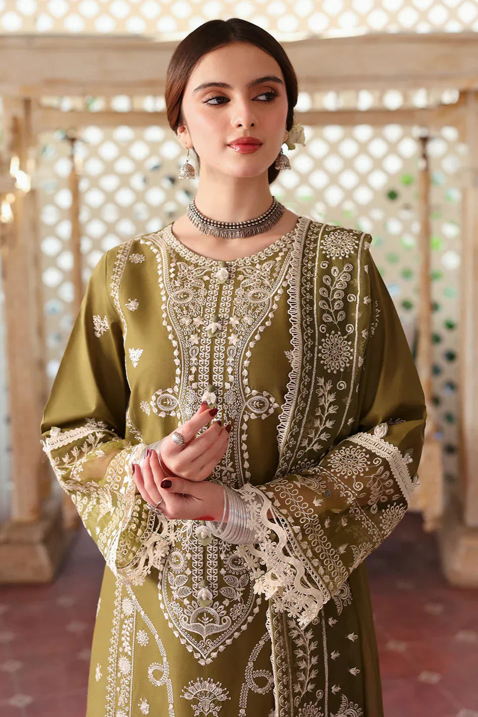 Swagiwear Jade - Winter 3PC Dhanak Embroidered Suit - 