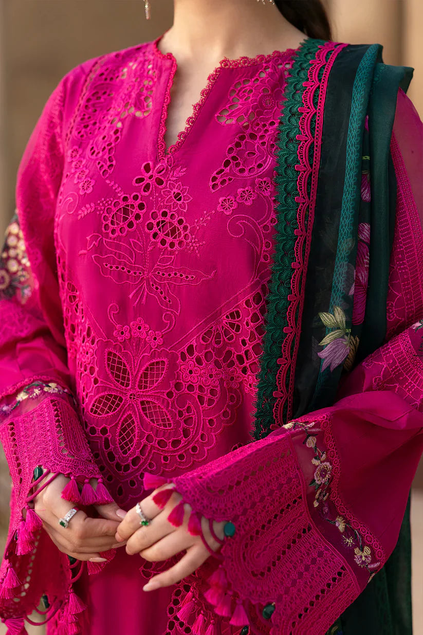 Swagiwear Rehan Rehar 3 Piece Embroidered Dhanak Suit - 