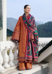 Swagiwear Hussain Rehar - 3PC Dhanak Chickenkari Embroidered Suit - 