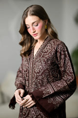 ZAIB - Winter 3PC Dhanak Embroidered Suit - zab1557
