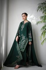 SwagiWear - Winter 3PC Dhanak Embroidered Suit - Sw1536