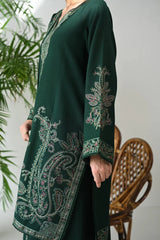 SwagiWear - Winter 3PC Dhanak Embroidered Suit - Sw1536
