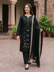 Agha Noor - Winter 3PC Dhanak Embroidered Suit - Sw1533