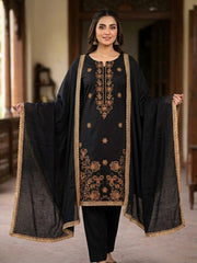 Agha Noor - Winter 3PC Dhanak Embroidered Suit - Sw1534