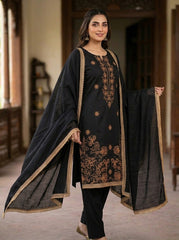 Agha Noor - Winter 3PC Dhanak Embroidered Suit - Sw1534