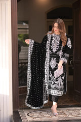 ANEELAS - 9000 PURE MICRO VELVET HEAVY EMBROIDERED SUIT - Sw999