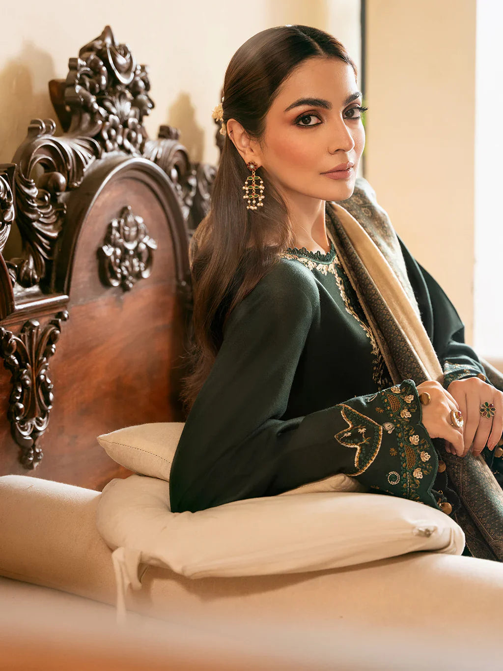 Swagiwear IZEL-3PC LAWN EMBROIDERED SHIRT WITH CHIFFON PRINT Dupatta - 
