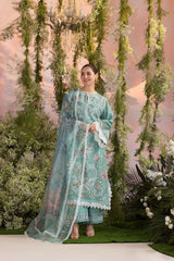 Swagiwear Sobia Nazir - Summer 3PC Lawn ChickenKari Embroidered Suit - 
