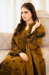 Swagiwear Baroque - 3PC Dhanak Embroidered Suit - 