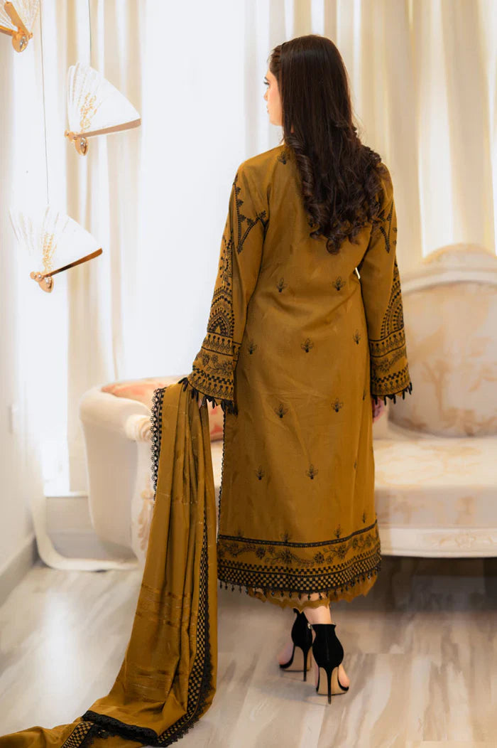 Swagiwear Baroque - 3PC Dhanak Embroidered Suit - 