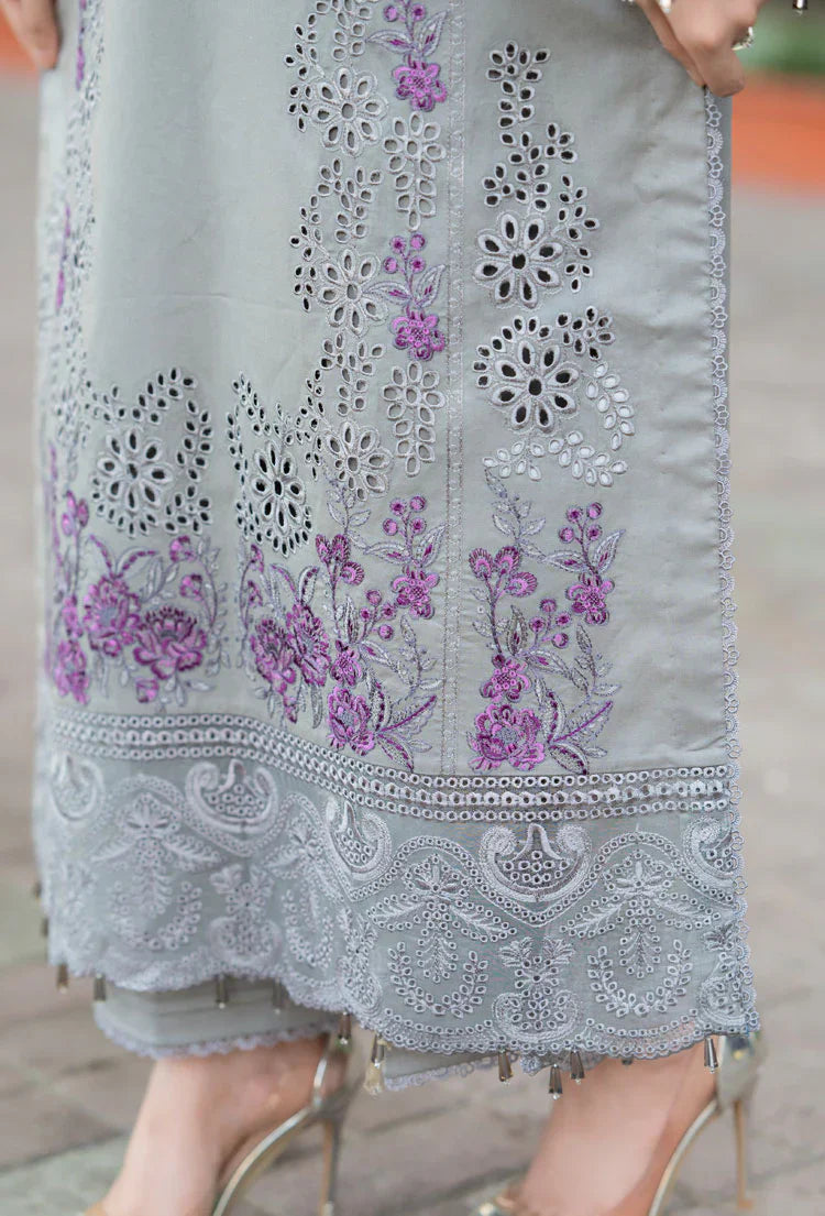 Swagiwear Mushq - 3PC Dhanak ChickenKari Embroidered Suit - 