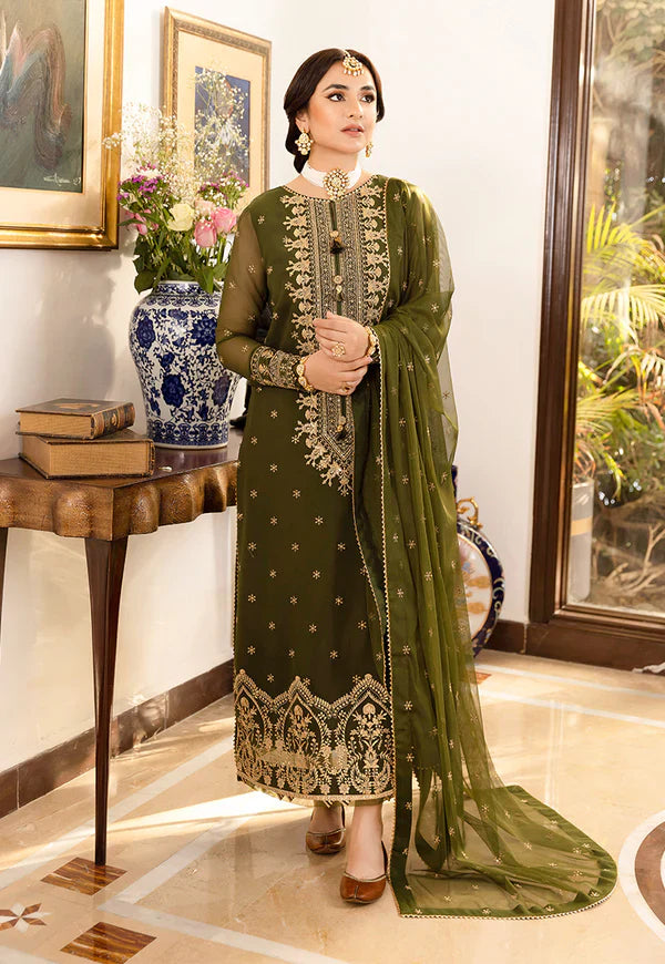 Swagiwear Jazmin - Embroidered Velvet 3-Piece Dress - 