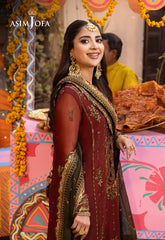 Asim Jofa, Unstiched 3 piece chiffon suit - Sw1543