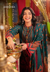 Swagiwear Asim Jofa - Winter 3PC Karandi Digital Print Dress - 