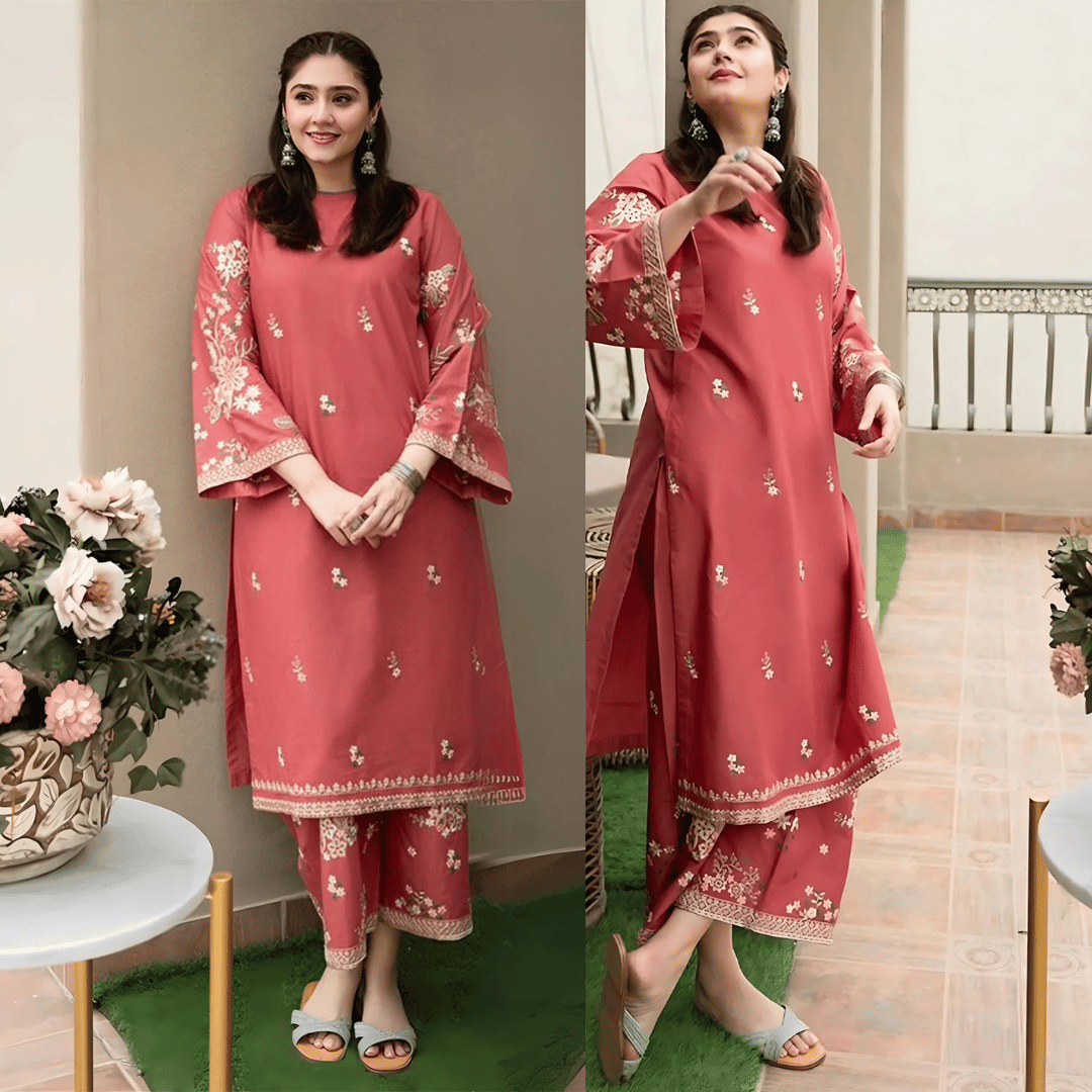 Swagiwear Zara shahjahan 2Pc Embroidered Lawn Suite With Fully Embroidered trouser 