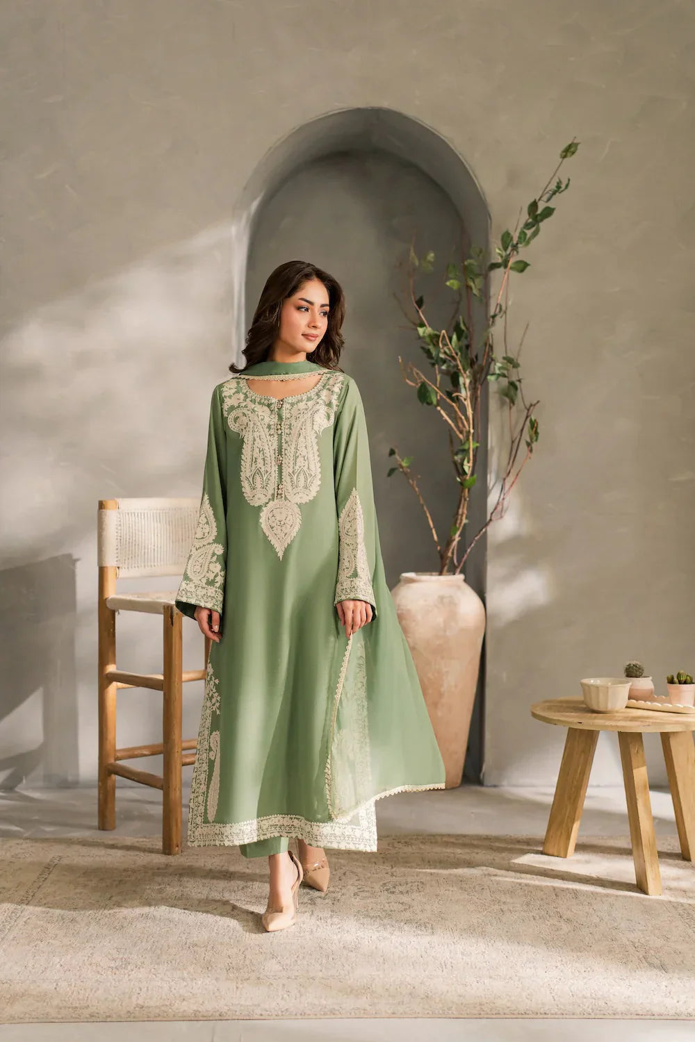 Swagiwear Mirana - Summer 3PC Lawn Embroidered Suit - 