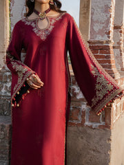 Swagiwear IZEL- DHANAK EMBROIDERED SHIRT WITH WOOL PRINTED SHAWL - 