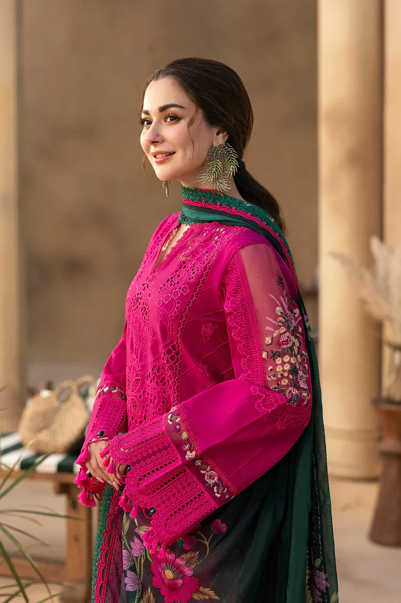 Swagiwear Rehan Rehar 3 Piece Embroidered Dhanak Suit - 