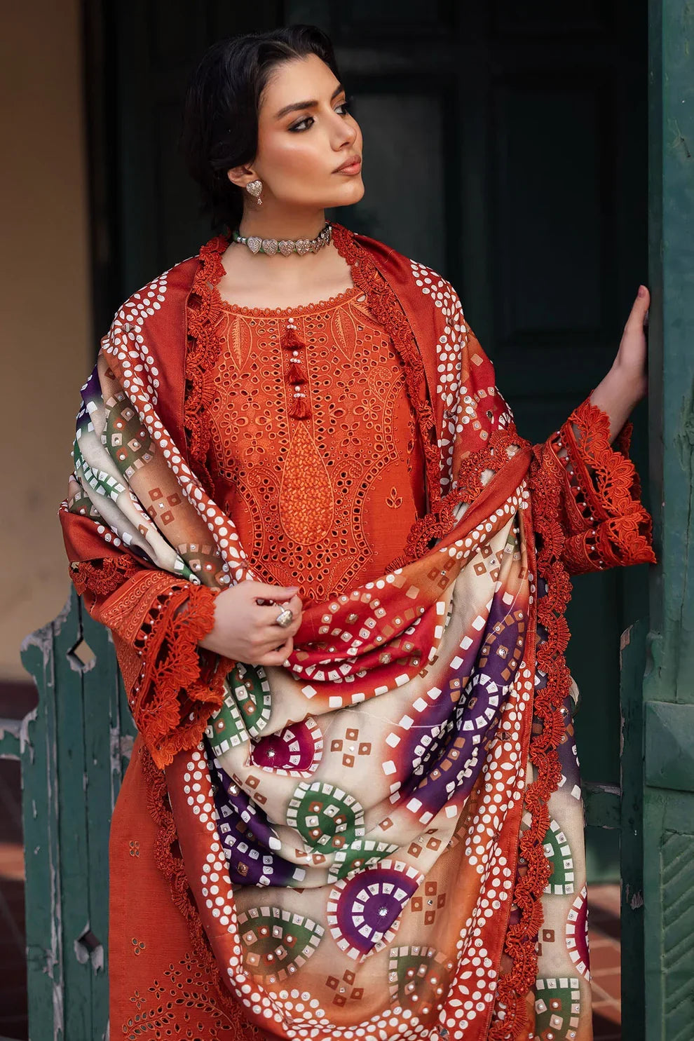 Swagiwear Nureh - unstitched 3 piece Lawn sequence embroidered suit - 