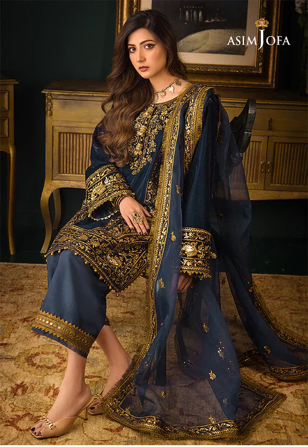 Swagiwear Asim Jofa - Embroidered Velvet 3piece suit - 